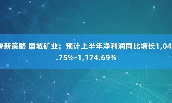 睿新策略 国城矿业：预计上半年净利润同比增长1,046.75%-1,174.69%