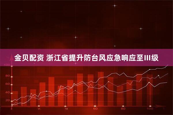 金贝配资 浙江省提升防台风应急响应至Ⅲ级
